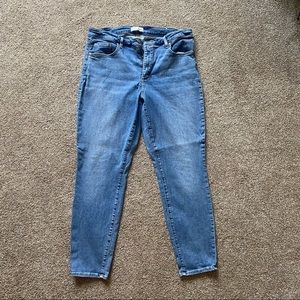LOFT Denim Jeans - Medium wash, size 32/14. Curvy skinny crop.